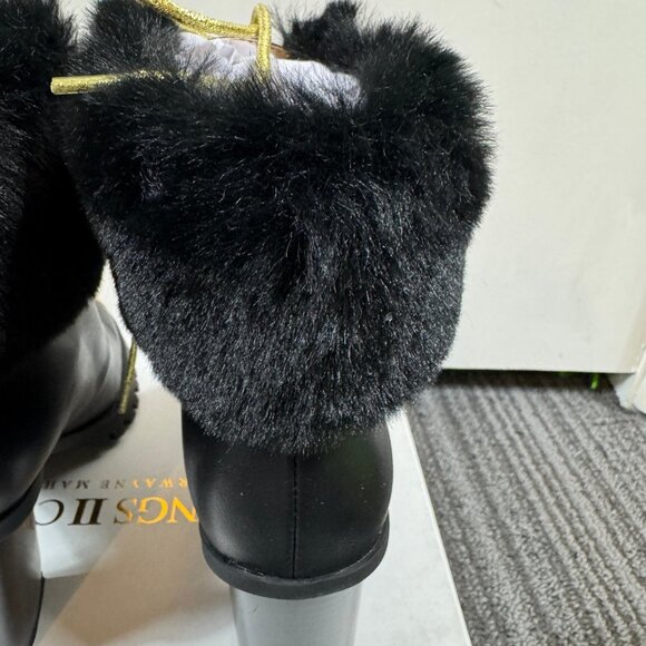 Things2Come by Shawné Mahoney “Maliyana” Luxe Combat Heel Boots | Black/Gold | S - Picture 8 of 11
